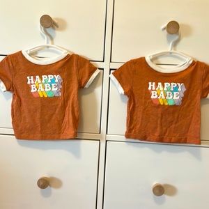 Jumping Bean 3M Happy Babe T-Shirts! Two for sale! Great for twins or any baby!